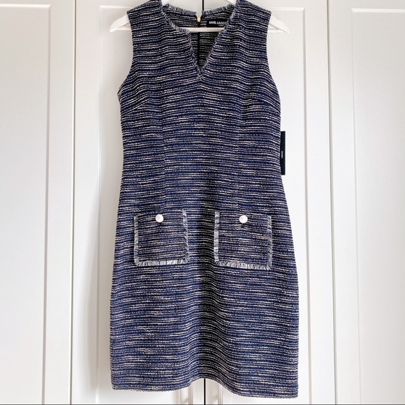 NWT Karl Lagerfeld Tweed Dress - Picture 1 of 8